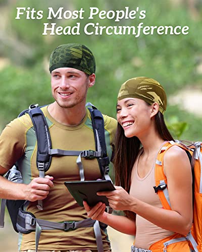 9 Pcs Cooling Skull Cap Camo Liner Sweat Wicking Cap Lightweight Cycling Cap Running Head Cap For Men Women (Pythons Grain Color) #TOP4