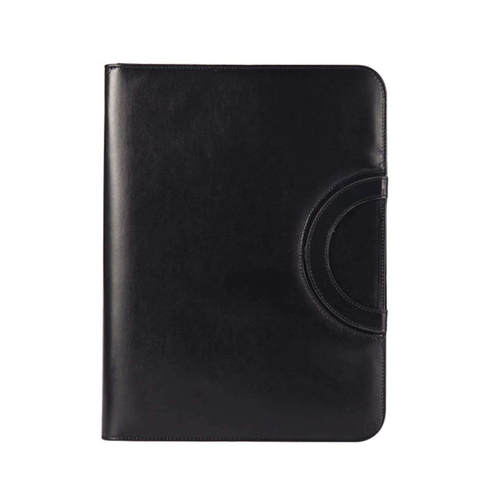 Teczka wielofunkcyjna A4 przenośna teczka na dokumenty z kalkulatorem, organizer, menedżer, podkładka na dokumenty, teczka, torba PU Padfolio, teczka (Noir)