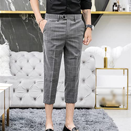Pantalones Capri Slim de Hombre a Cuadros Gris Talle 34 miniatura 4