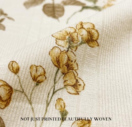 Image of VAS COLLECTIONS King Size Bedsheet Set Cloud Cotton 270x240 cm | Soft Breathable Flat Bed Sheet with 2 Pillow Covers | Floral Printed Bedsheet for King Bed | Durable Bedding Set, Botanical Mustard
