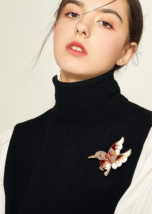 3PCS Blue+Red+Black Hummingbird Pin for Women, Excellent Decor for Uniform Collar Hats Bags Mini Backpacks, Best Gifts for Lady Girl Mom on Mother's Day, weddings, anniversaries, birthdays, Christmas4