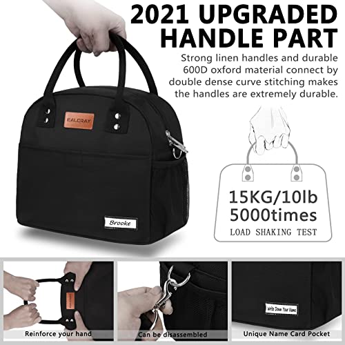 Baloray Lunch Bag For Women/Men, Reusable Lunch Cooler Tote Bag For Work Office School Picnic, Adult Large Insulated Lunch Box With Adjustable Shoulder Strap &Dual Large Mesh Side Pockets #TOP3