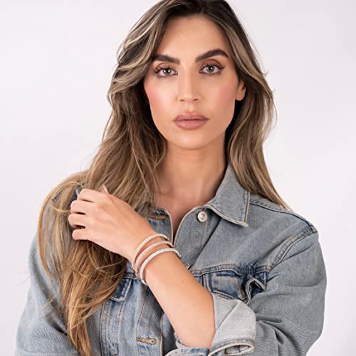 Barzel 18K Gold Plated Crystal Bling Eternity Bangle Bracelet4