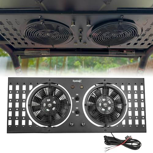BystralX UTV Fan with Variable Speed Dial, Dual 8 Inch Roof Fan
