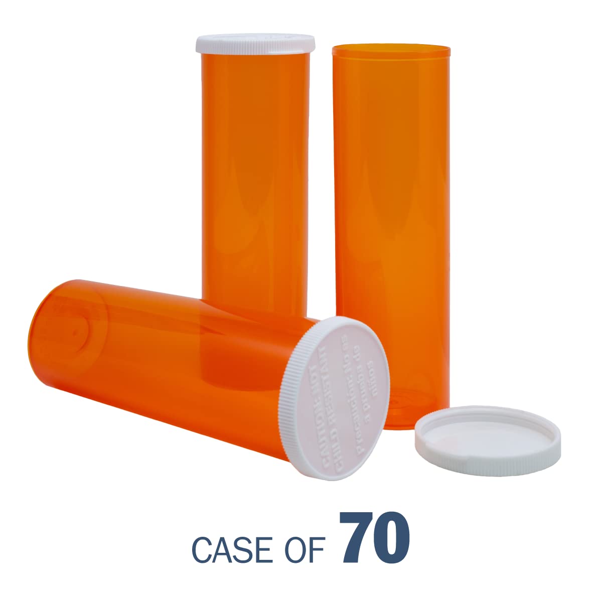 Ezy Dose Pill, Medicine, Vitamin Container & Vial | 60 Dram Storage | Child-Resistant Cap | Case of 70