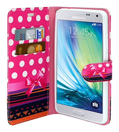 Galaxy J3 Phone Case, Customerfirst - Samsung Galaxy J3 Design Flip Pu Leather Fold Wallet Pouch Case Premium Pu Leather Wallet Cover Case (Pink Dot) #TOP2