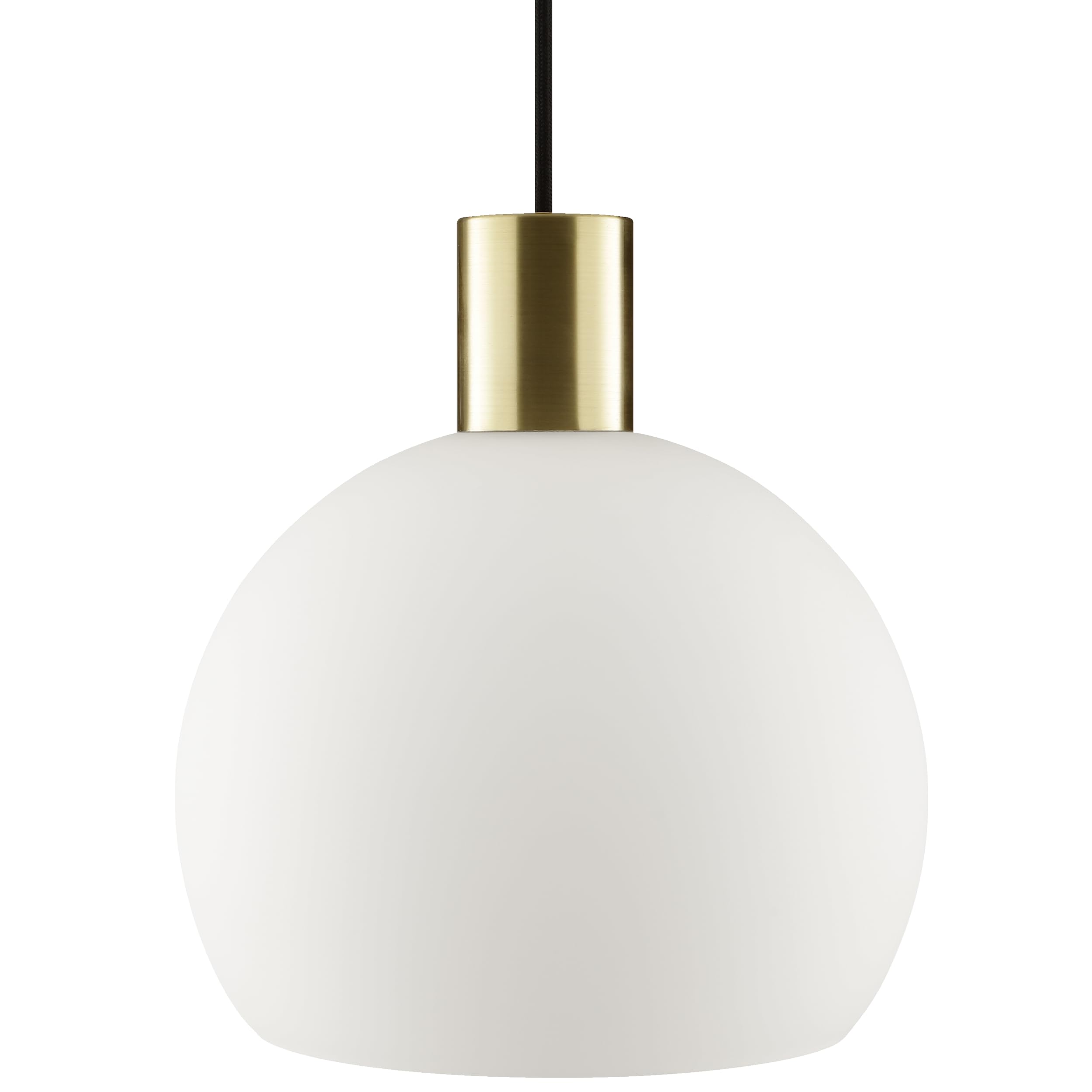 Lightbox Hängelampe mit Opalglas-Schirm, E27 Fassung, 120 cm Höhe, dimmbar, Metall Glas, messing/opal weiß, Glamour klassisch, Esszimmer, Küche, Gastronomie