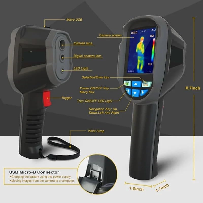 Kamera termowizyjna, HT-03 Kamera termowizyjna Ręczna kamera na podczerwień Temperatura Rozdzielczość 120x90