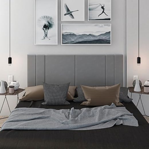 Cabeceira cama box QUEEN Tulipa 1,60m - Cinza FBA