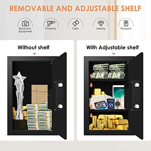 Electronic Flat Wall Safes Between The Studs Fireproof With Digital Keypad, Hidden Safe For Your Firearms & Valuables (65Er) #TOP3