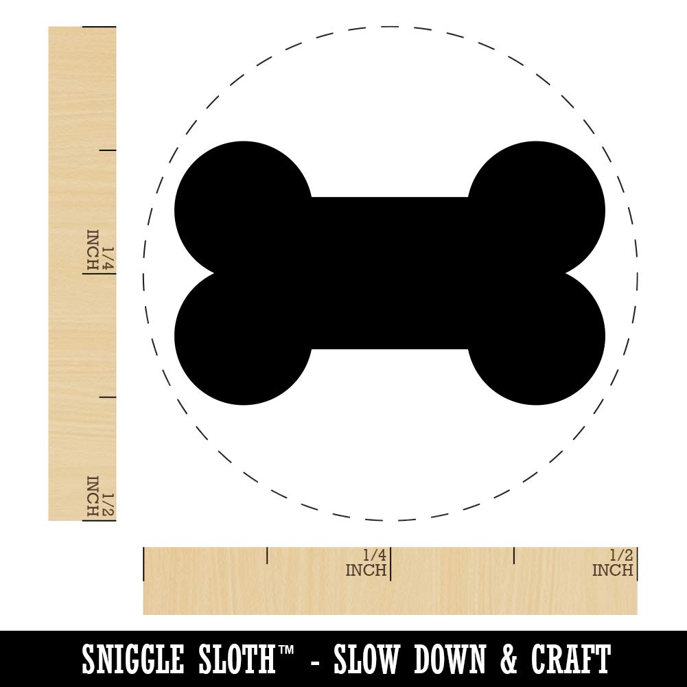 Dog Bone Rubber Stamp for Stamping Crafting Planners - 1/2 Inch Mini