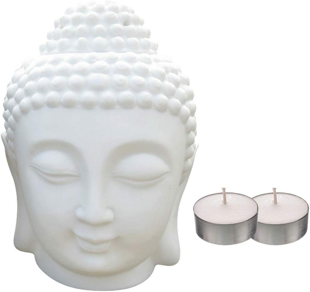 Cocodoes Creative Buddha Head Ceramic Oil Burner, Candle Holder, Aroma Diffuser