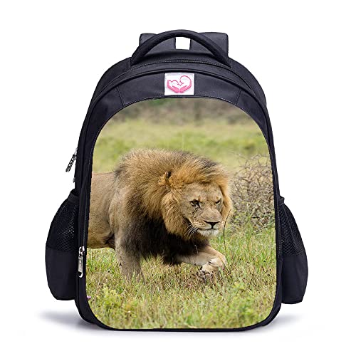 Sac à dos imprimé 3D lion grand volume 41x28x12 cm