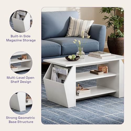 Image of Wakefit Center Table | 1 Yr Warranty | Coffee Table for Living Room Wooden, Tea Table for Living Room Wooden, Sofa Table, Free Installation from Brand, Modern Multi-Functional & Wobble-Free(Clyra)