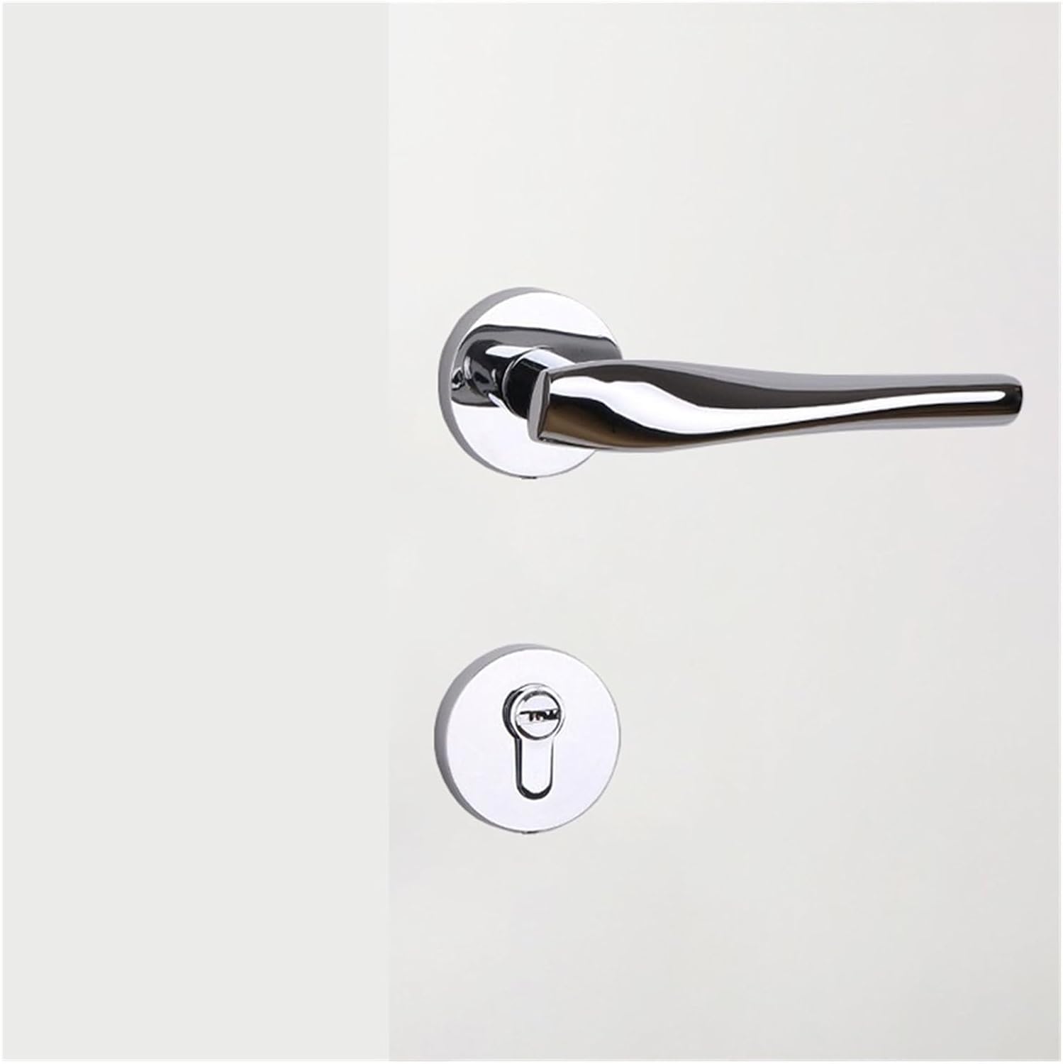 Simple and Light Luxury Black Door Lock Indoor Bedroom Silent Door Handle Golden Door Lock zinc Alloy Wooden Door Split Lock(Bright Chrome)