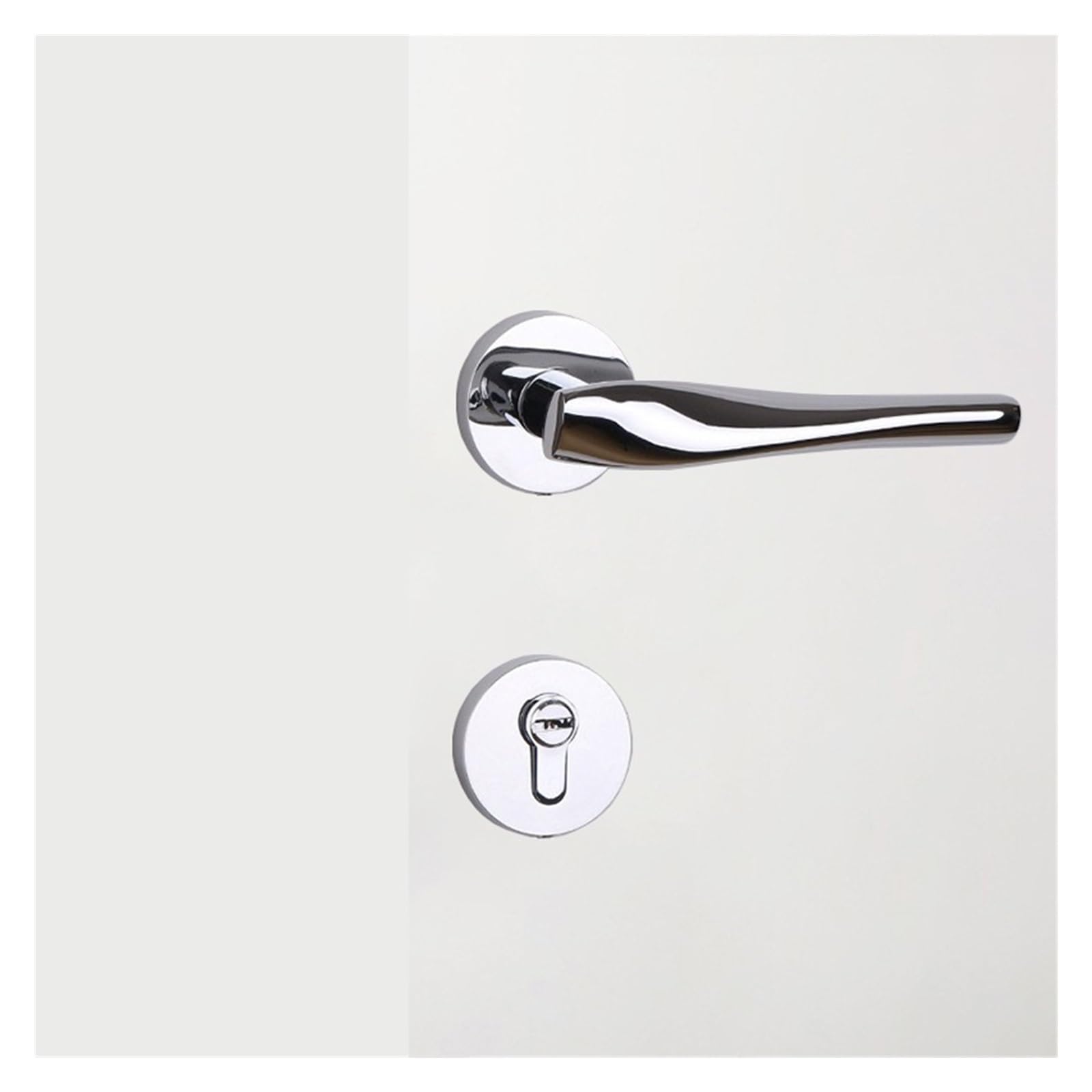 Serrure de porte en alliage de zinc noire et chrome brillant