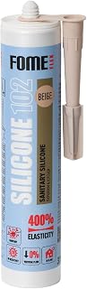 Silikon Bad Dichtmasse Beige [310 ml] – Professionelles Wasserdichtes Sanitärsilikon für Badezimmer, Rinnen und Fensterabdichtung von Fome Flex