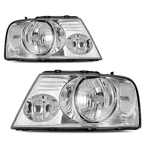 Image of OEDRO Headlights Compatible with 2004 2005 2006 2007 2008 Ford F150 / 06-08 Lincoln Mark LT Pickup Chrome Housing Clear Lens Replacement Driver and Passenger Side