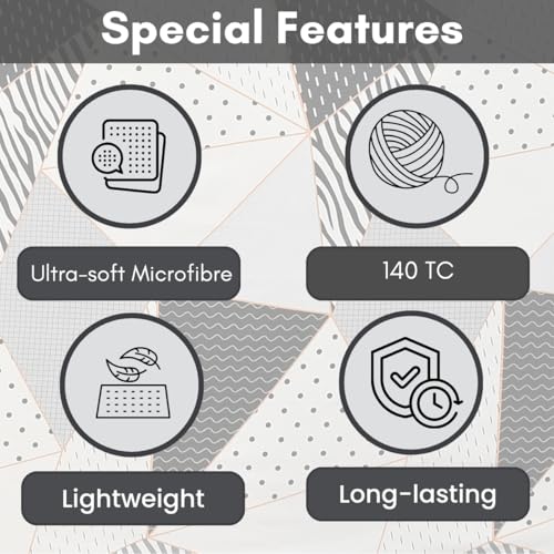 Image of MAFATLAL Plush 140 GSM Double Bed Sheet | Soft Microfiber Fabric | Queen Size 90x100 Inches | Smooth, Breathable & Durable | Black & White