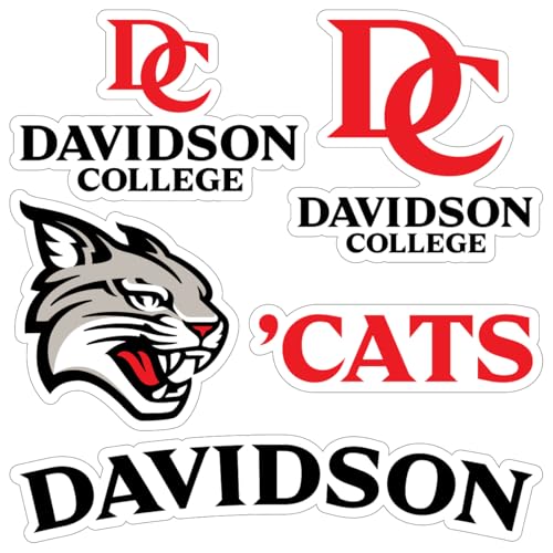 Davidson College Officially Licensed College Sticker Multipack - 5-Pack School Spirit Decal Set