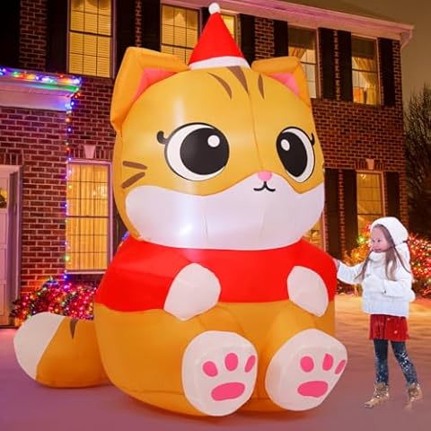 GOOSH 6 FT Christmas Cat Inflatable Cover