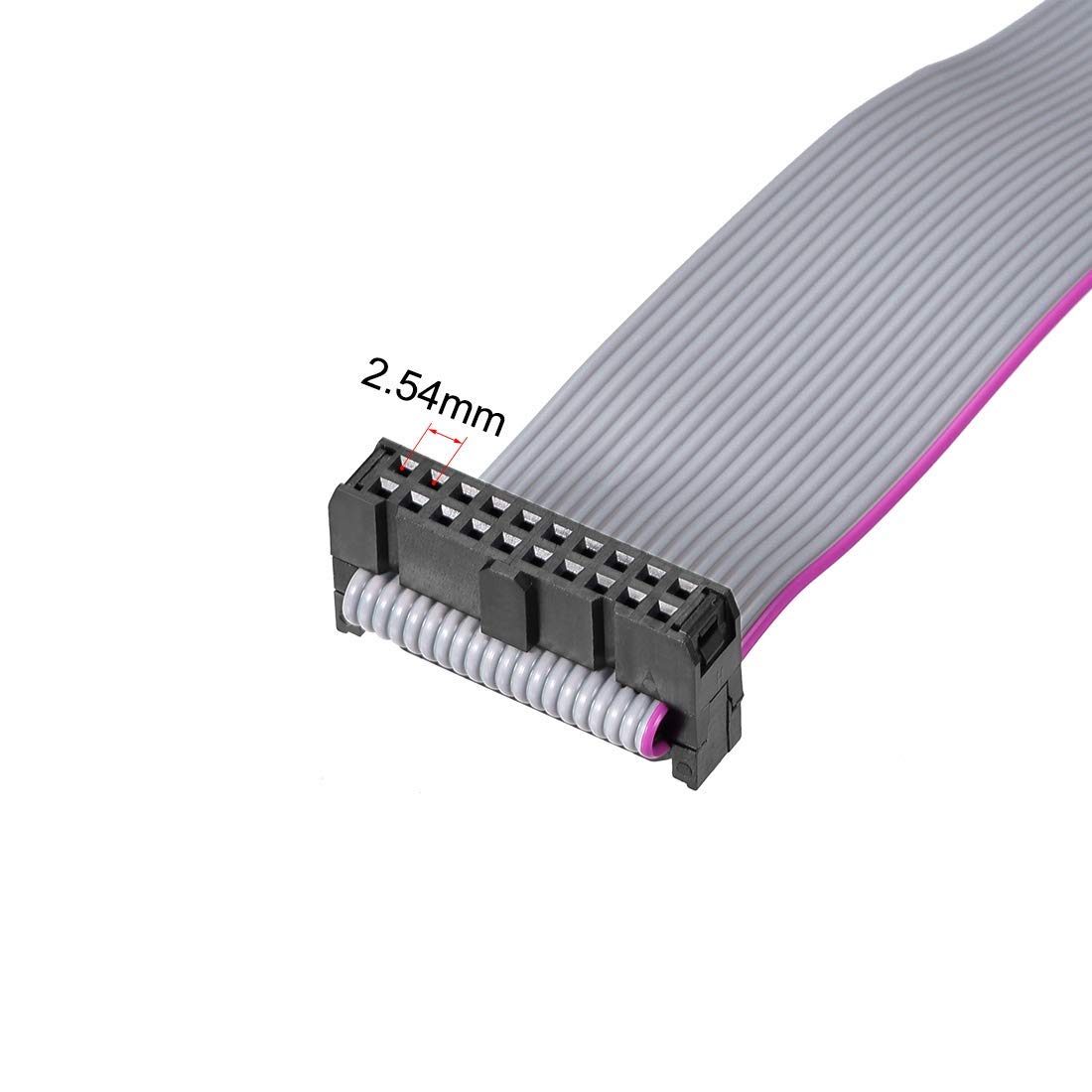 IDC Wire Flat Ribbon Cable FC/FC Connector A-type 20 Pins 2.54mm Pitch 1m Length Grey