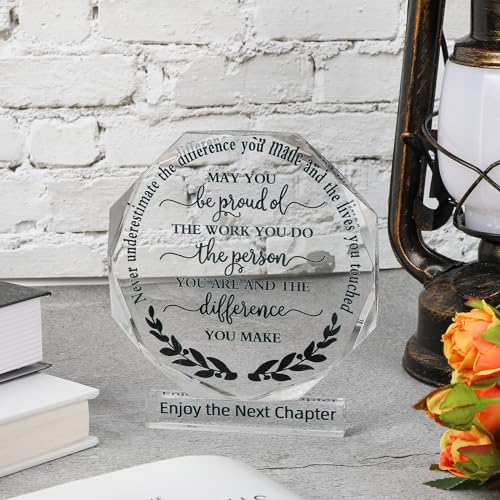 Thank You Gift Farewell Gifts for Coworkers Employee Appreciation Gifts Coworker Inspirational Acrylic Award Plaque Sign Retirement Gifts Office Table Decor Keepsake
