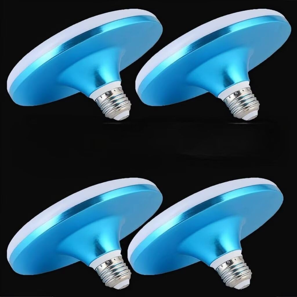 AstrizLamp E27 Screw Bulb 30W 6500K, Bule Basics Bulb E27 Energy Saving Lighting UFO Design, Portable LED Daylight Hardwired Lamp Fixture for Home Outdoor Garage Warehouse Garden Positive White 4Pcs — image 1