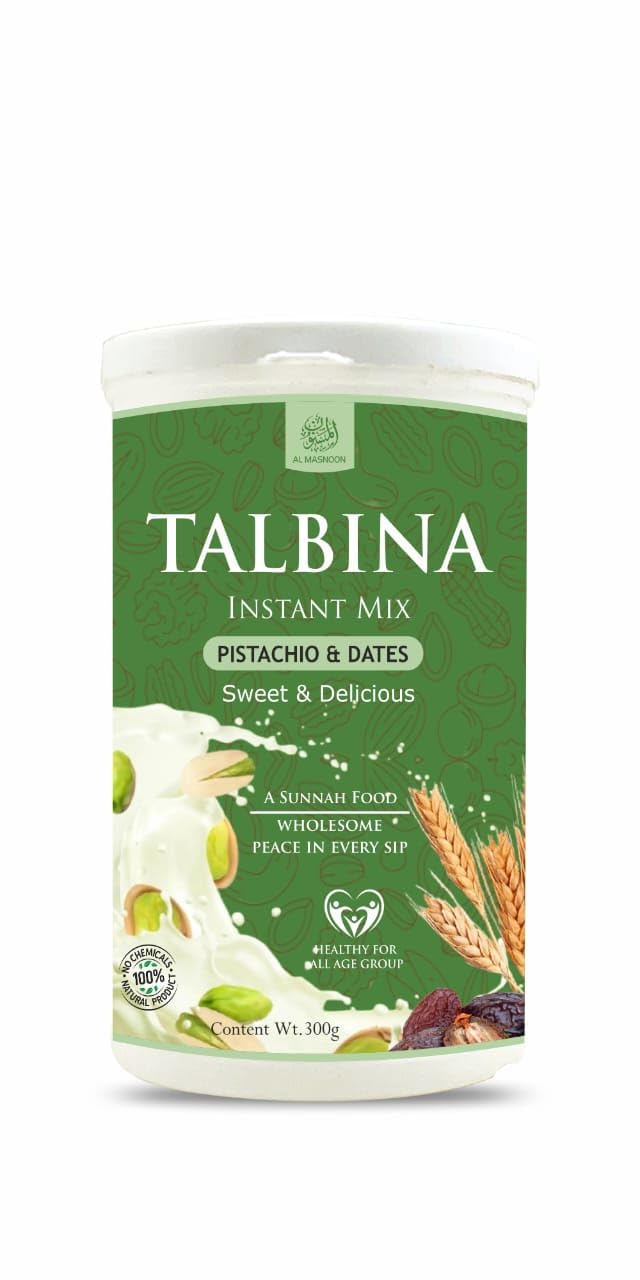 AL MASNOON Talbina Pista & Dates Instant Mix/Sweet & Delicious/A Sunnah Food For All Age Group (300g Pack of 1)