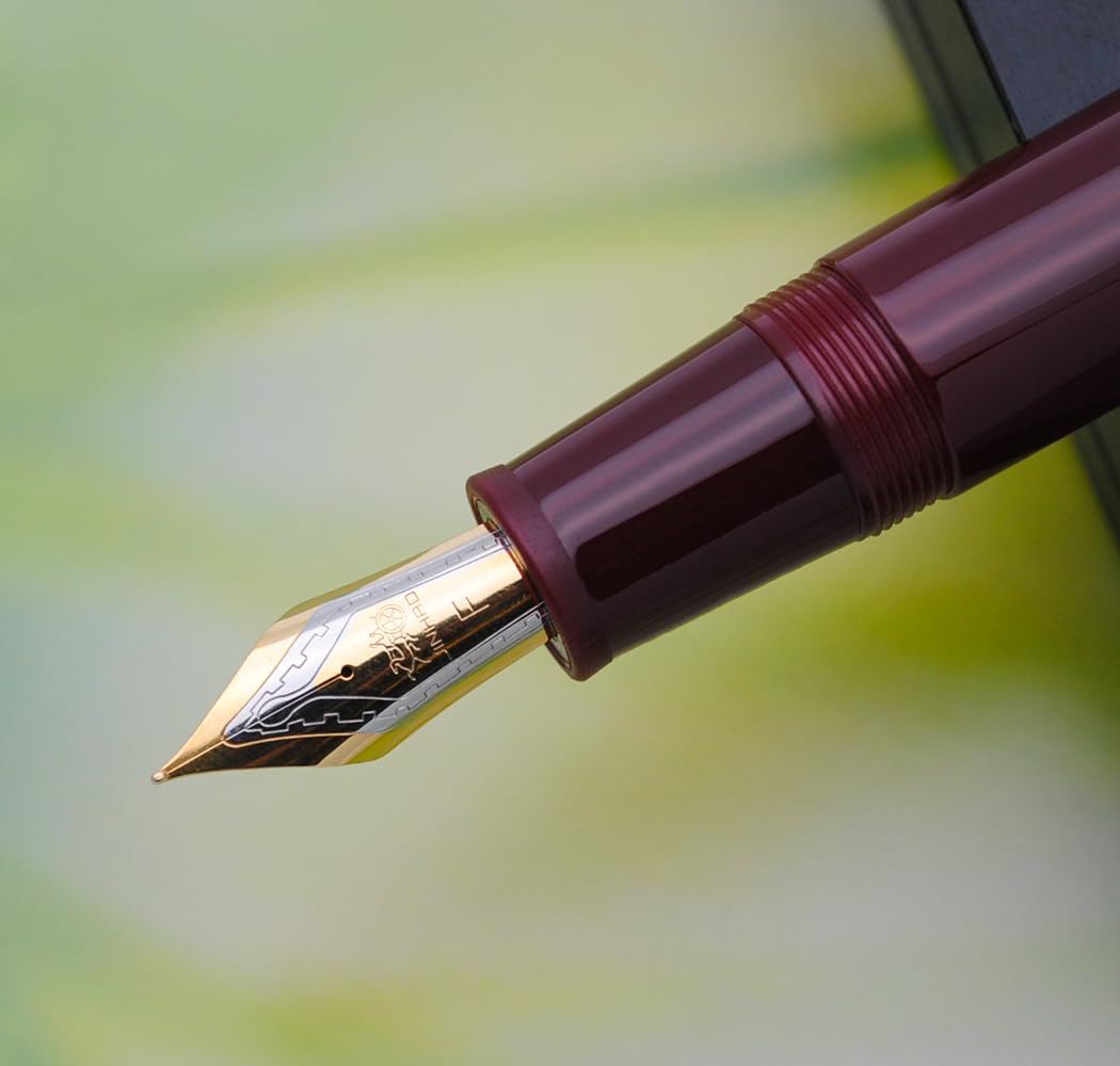 JINHAO DADAO 9019 Fountain Pen Acrylic Ink Pen with Ink Converter (Fine Nib, Wine Red) - Image 2