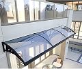 ZHANGQINGXIU Window Door Awning Canopy, Polycarbonate Cover Quiet Design Rest Assured Sleep Roofing Canopies UV Rain Snow Protection Aluminum Alloy Bracket Strong Load-Bearing (Color : Blue, Size :