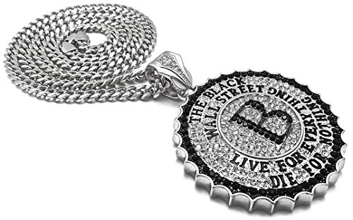 GWOOD Black Wall Street Pendant Necklace with Crystal Rhinestones4