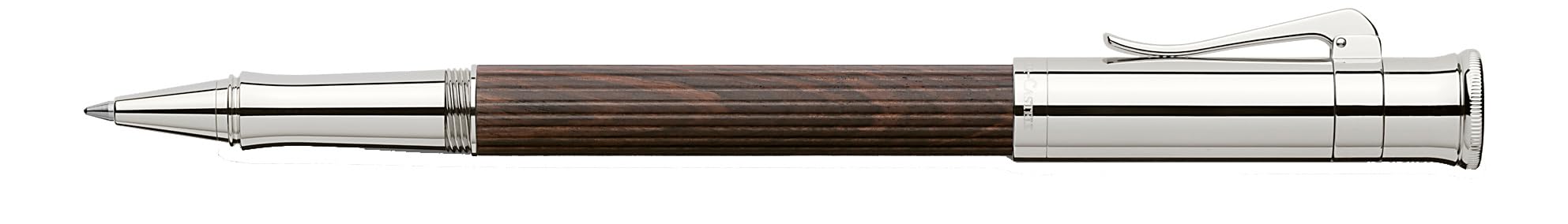 Graf von Faber-Castell - pióro kulkowe Classic z drewna grenadillowego | Trzonek z drewna grenadillowego z platynowanymi elementami metalowymi i szybko schnącym czarnym atramentem