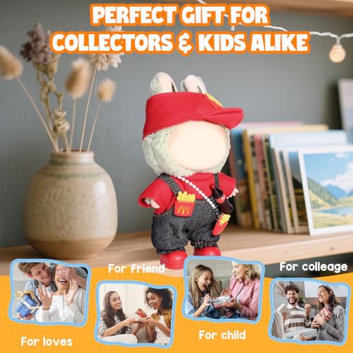 AICase Für Labubu-Kleidung/für Labubu-Outfits, Kleidungsset für 17 cm große Lububu-Puppe, 3-teiliges Set mit Hutkleidung für LA BUBU, Jungen und Mädchen, Stilvolle entzückende Puppenkleidungszubehör