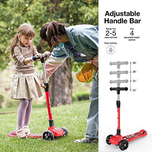 New Olym Kick Scooter for Kids 3 Wheel Foldable for Big Boys or Girls Toddlers,4 Adjustable Height with Extra Wide Deck All-Covered Brake for Children 3-14 - Thumbnail 3
