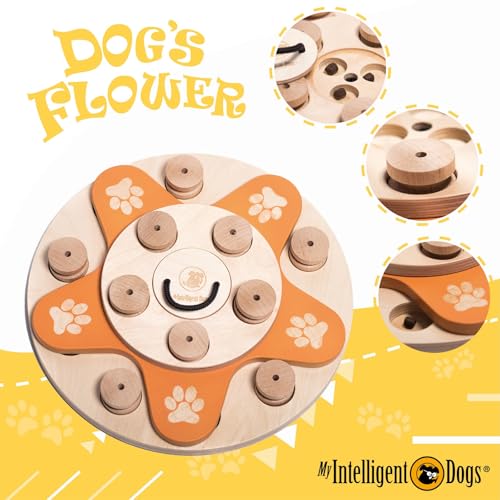 My Intelligent Dogs Interaktives Hundespielzeug Intelligenz, Hundepuzzle - Intelligenzspielzeug für Hunde Mentalen Auslastung - Interaktives Spielzeug Hund, Denkspiele für Hunde Dog's Flower