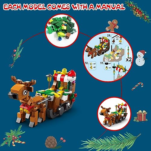 Image of 2023 Christmas Advent Calendar for Kids, 1099 PCS Building Blocks 24 Days Countdown Calendar Toys for Kids, Per 6 in 1 Big Christmas Building Toys, Perfect Christmas Gifts Idea for Boys & Girls