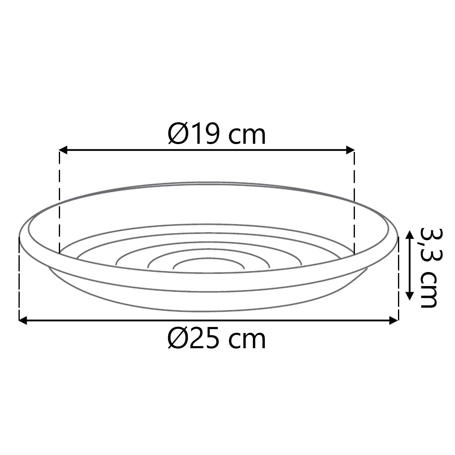 IMJ-Global Set di 10 Vasi e Sottovasi Rotondi Terra in Plastica Ø30x23,5 cm da Interno Esterno Colore Nero Design Classici
