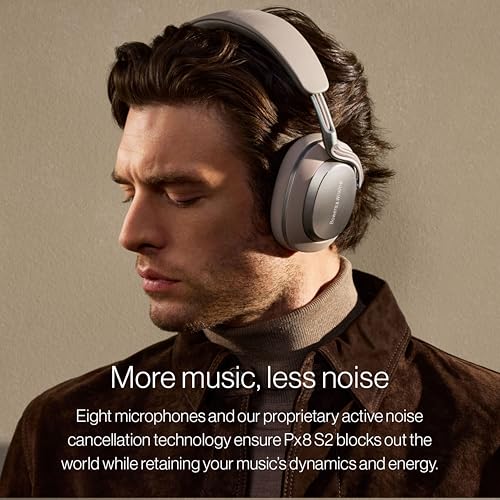 Image of Bowers & Wilkins Px8 S2 Wireless Over-Ear Headphones, Midnight Blue, Bluetooth Headphones with Active Noise Cancelling, Hi-Res Audio, 30 Hours of Playtime, USB-C 15-Min Quick Charging