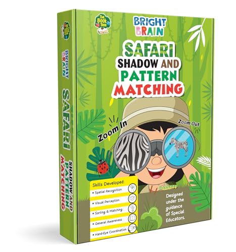 Image of Jungle Animals Sorting Game, Bright Brain Safari Shadow & Pattern Matching Puzzle for Kids, Montessori Educational Toy, Ages 3+, Birthday Gift for Toddler Boys and Girls