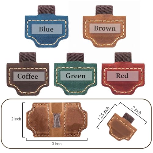 Image of Custom Bookmark with Pen Holder with 26 Letters Personalized Magnetic Leather Book Mark, Customized Name Book Marker Clip with Initial for Men Women, Gifts for Book Lovers, Readers, (Green, O)