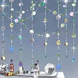 LIANHATA ガーランド 星形飾り 3本入 約12m長 丸形 星 サークルドット 飾り付け ペーパーガーランド キラキラ バースデー デコレーションキット パーティー 結婚式の飾り付け 幼稚園 保育園 部屋の装飾 (虹色)