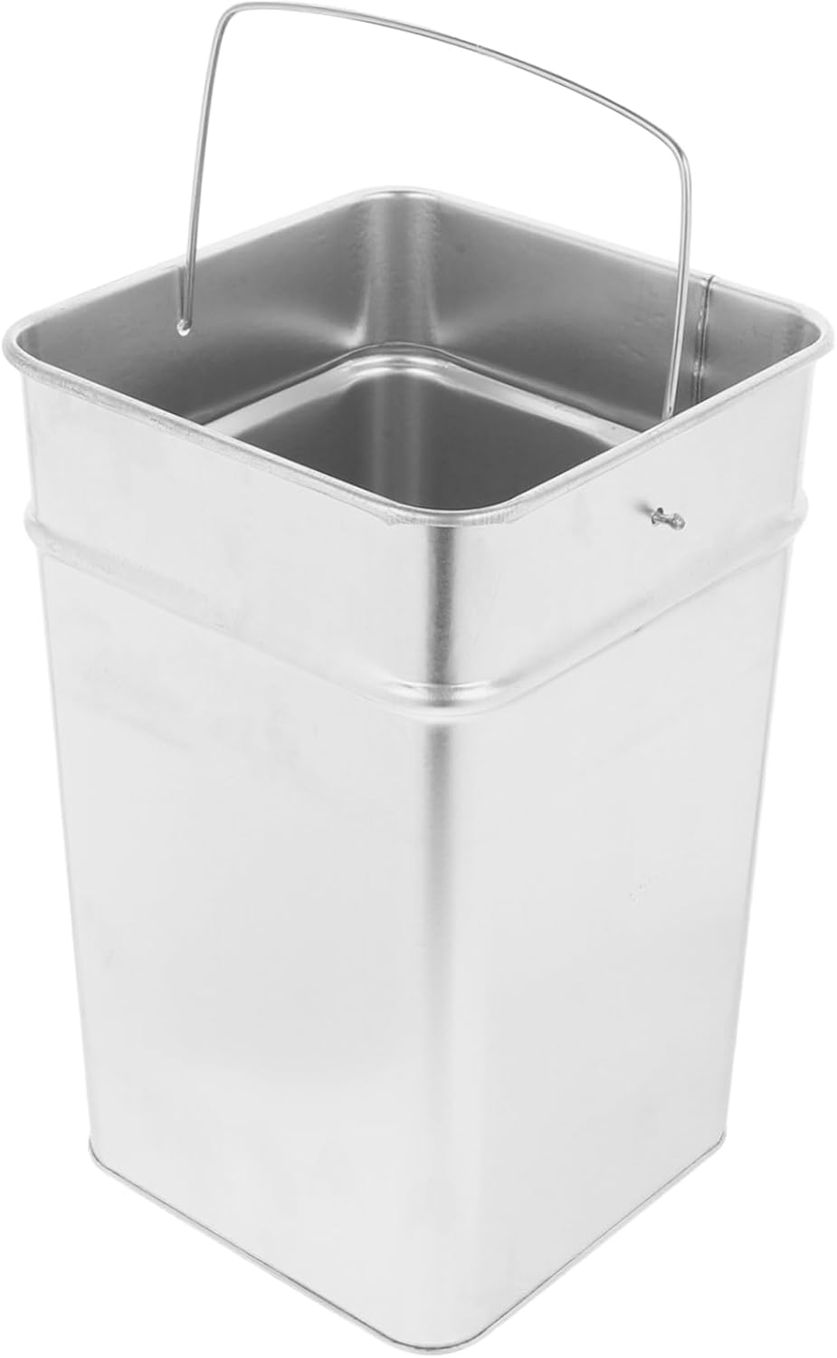Stainless Steel Trash Can Capacity Bucket Handle Outdoor Garbage Can for Kitchen