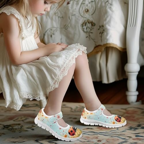 Coloranimal Mary Jane Flats for Girls Kids Ballet Dress Shoes School Uniform Shoes Cute Lightweight Mary Jane Shoes with Magic Sticker4