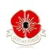 MA&SN Remembrance Day Memorial Day Gift Poppy Brooch Pins Lest We Forget Flower Badge Broach (Lest We Forget A)