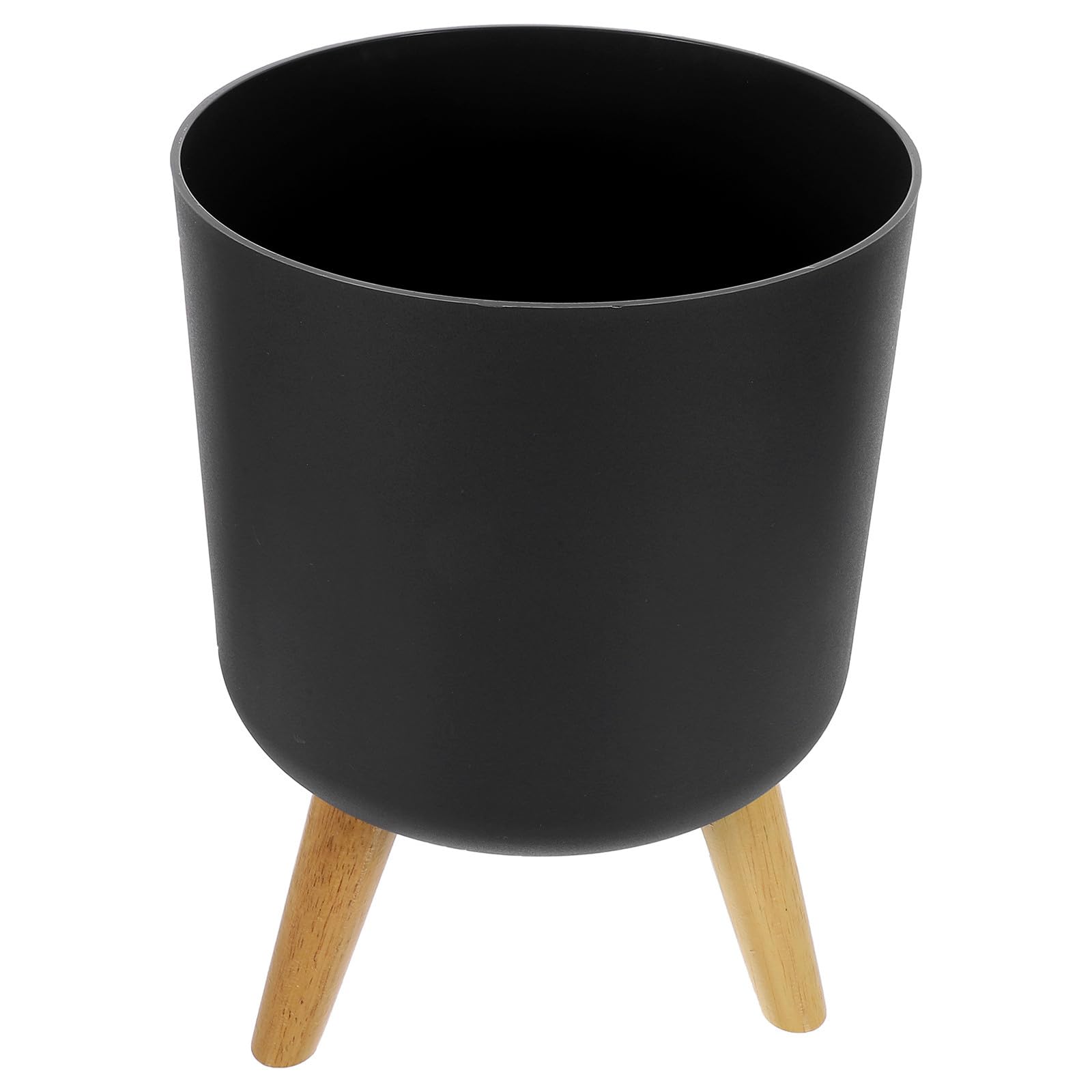 Pot à fleurs moderne FOMIYES jardinière solide en ABS avec base en bois pour plantes