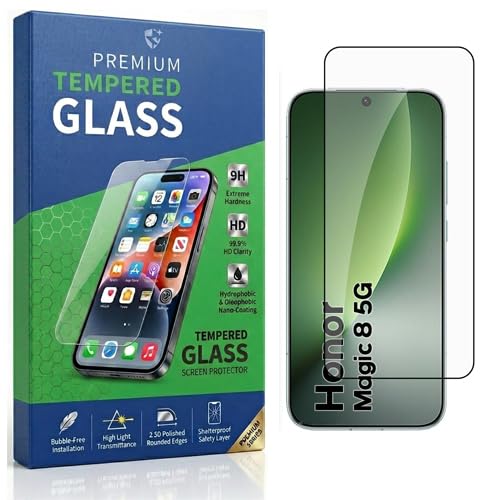 Image of Tempered Glass Compatible With Honor Magic 8 5G 6.58 | 9H Hardness | HD Clarity | Anti-Fingerprint | High Touch Sensitivity | Premium Screen Protector Guard