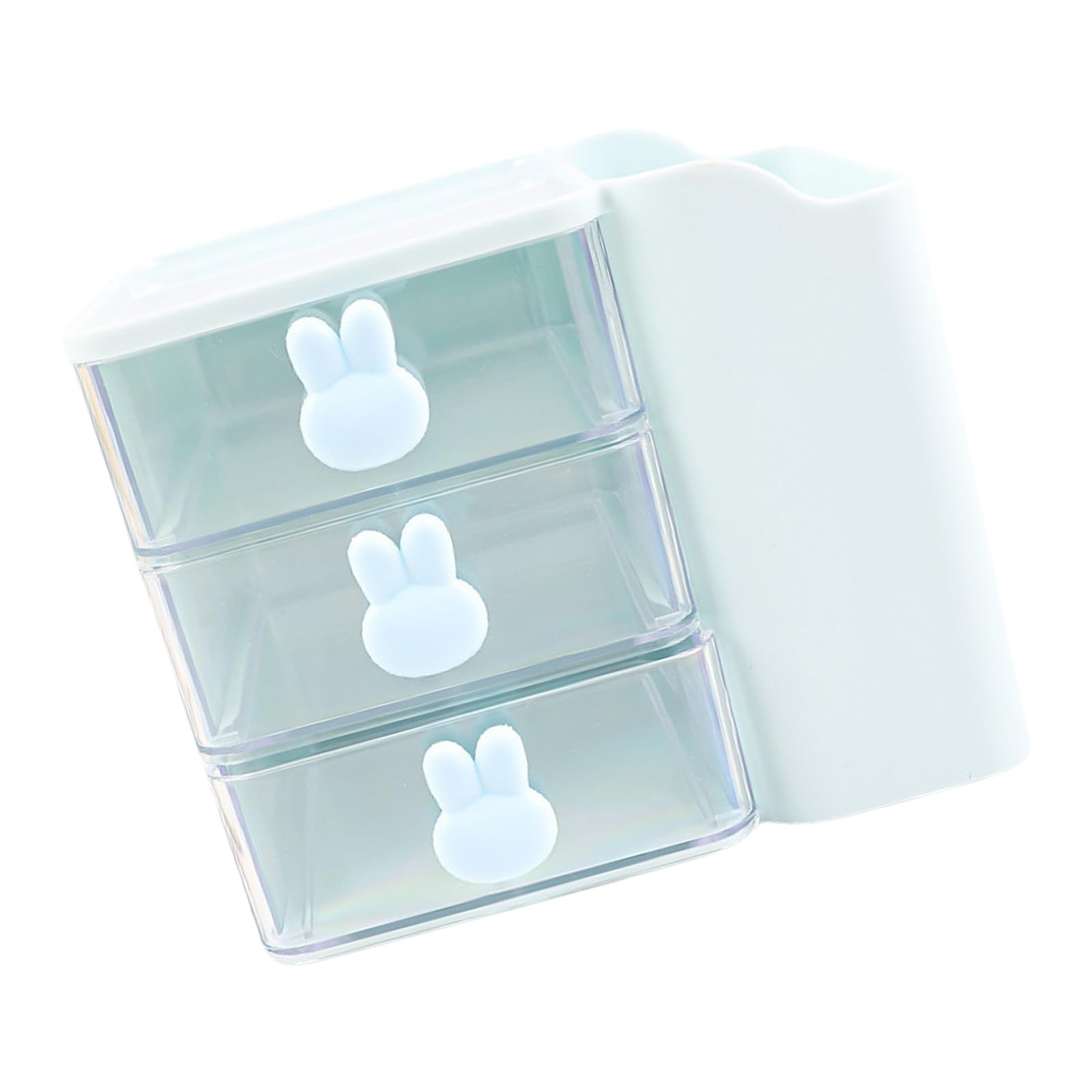 Hsioluted Desk Organizers Pen Holder with Drawers, Stationery Storage Case Cosmetic Makeup Brush Holder Box for School Home Desktop Organizers Pen