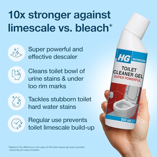 HG Toilet Cleaner Gel Super Powerful, Limescale & Stain Remover – 500ml - Image 4