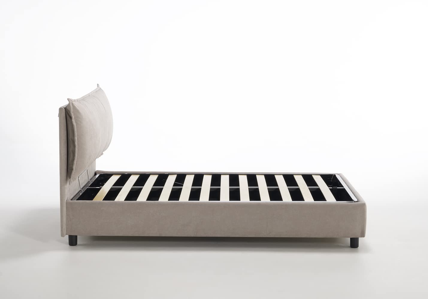 Letto Contenitore 90x200 Cm Con Testiera Regolabile - Grigio, Materasso Escluso - Foto 6